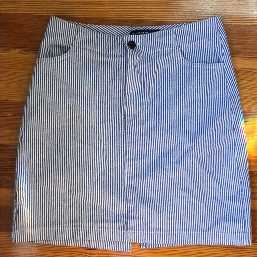 Brandy Melville blue and white striped skirt